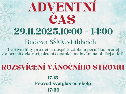 Adventní čas a rozsvícení vánočního stromu v Liblicích