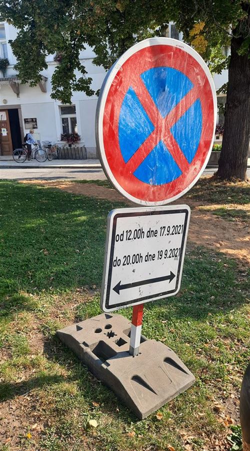 Uzavření náměstí Arnošta z Pardubic 17. 9. - 19. 9. 2021